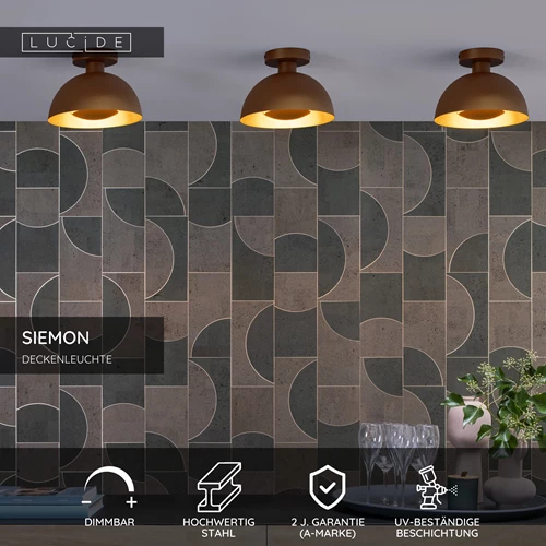 Lucide SIEMON - Deckenleuchte - Ø 25 cm - 1xE27 - Ockergelb - USP